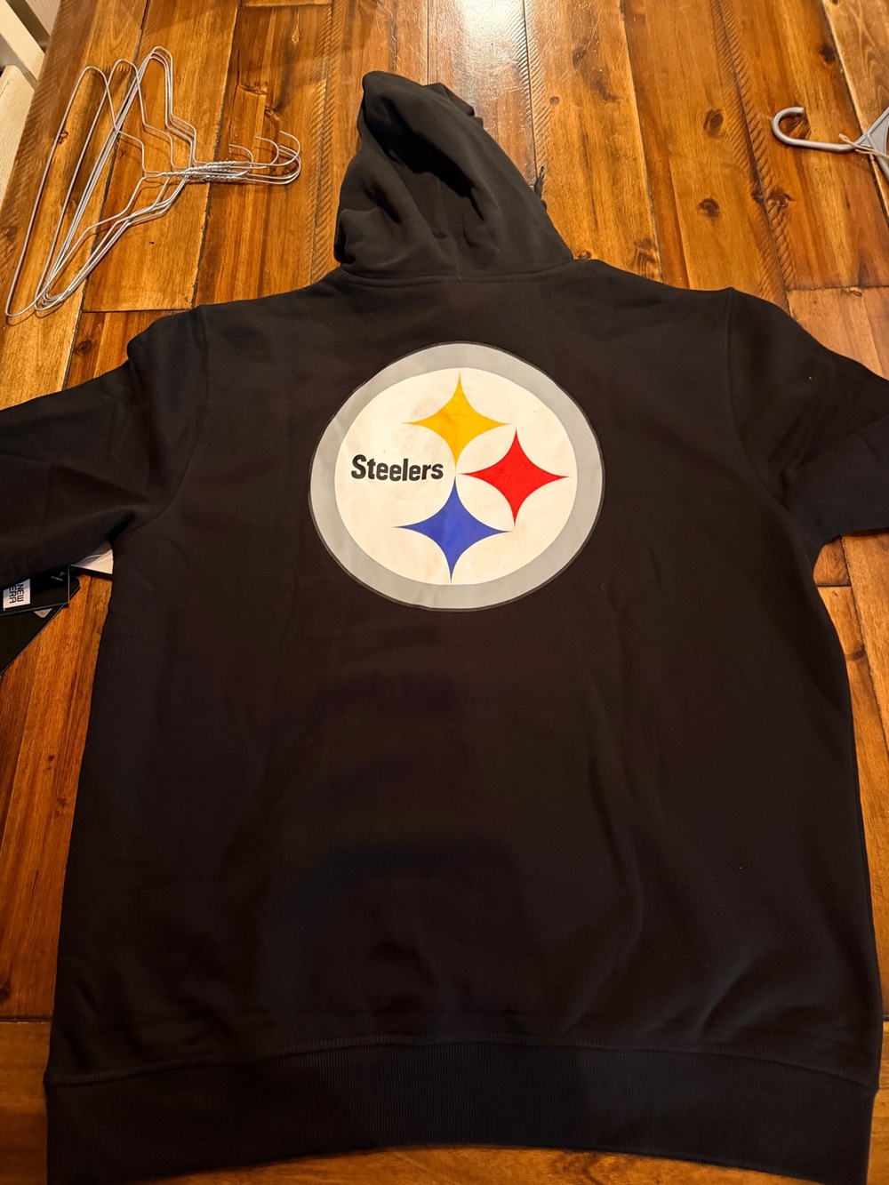 New Era Men’s Steelers Black Hoodie with Yellow Arch Logo - Picture 2 of 5